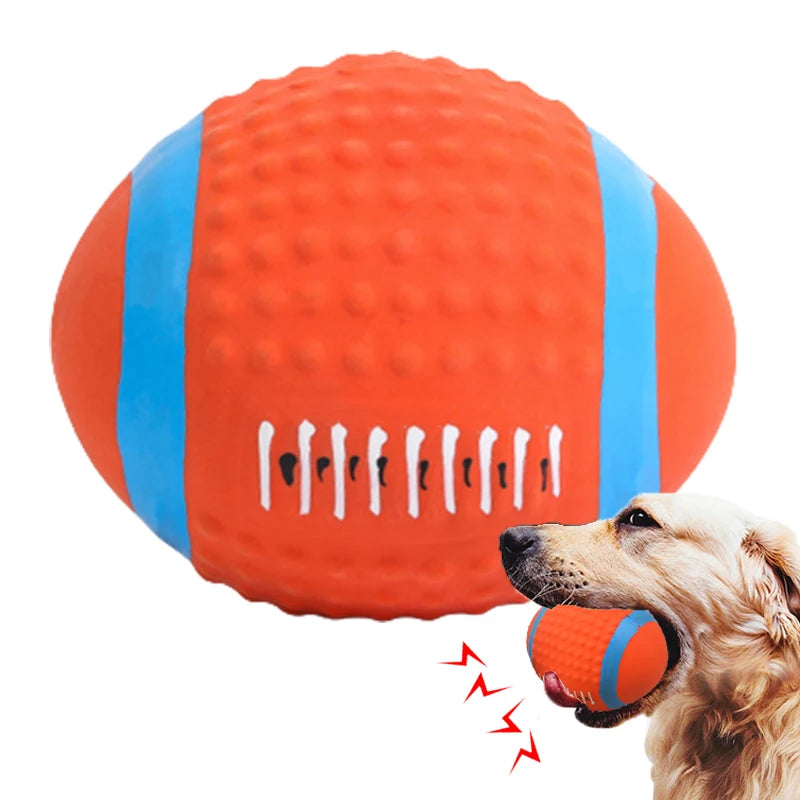 Squeaky Dog Rugby Ball Toy - gregorylogan