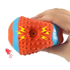 Squeaky Dog Rugby Ball Toy - gregorylogan